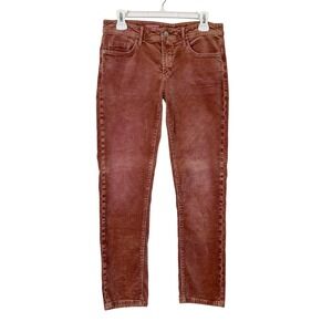 Anthropologie Pilcro Slim Boyfriend Crop Corduroy Pants Women's 27 Rust